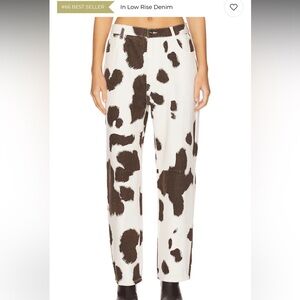 Chic Cow Print Women's Low Rise Denim